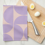 Moderner Musterlavender Mitte des Jahrhunderts Geschirrtuch<br><div class="desc">Retro Mitte Jahrhundert Modernes Muster - Abstrakte geometrische Formen - Minimalistisches Muster in Lavendel / lila / lila und beige.</div>