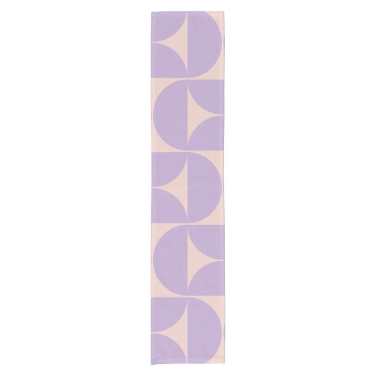 Moderner Musterlavender Mitte des Jahrhunderts Kurzer Tischläufer (Vorderseite)