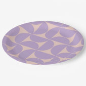 Moderner Musterlavender Mitte des Jahrhunderts Pappteller (Schrägansicht)