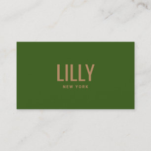 Moderner, mutiger Schriftart Green Visitenkarte