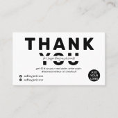 Moderner, mutiger Schriftart Schwarz-weiße Ordnung Visitenkarte (Vorderseite)