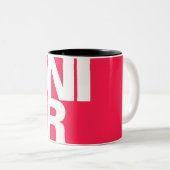 Moderner, mutiger Schriftart Typografie Einzigarti Zweifarbige Tasse (VorderseiteRechts)