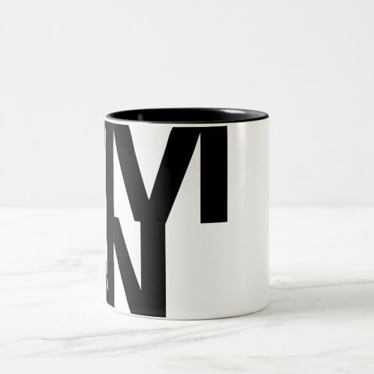 Moderner, mutiger Schriftart Typografie Einzigarti Zweifarbige Tasse (Mittel)