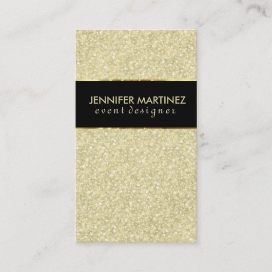 Moderner, mutiger Schwarz-Gold-Glitzer Visitenkarte (Vorderseite)