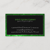 Moderner, mutiger, schwarzer und grüner Glitzer 2 Visitenkarte (Rückseite)