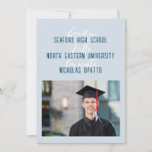 Moderner, mutiger Script Boy High School Abschluss Ankündigung (Vorderseite)