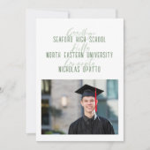 Moderner, mutiger Script Boy High School Abschluss Ankündigung (Vorderseite)