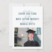 Moderner, mutiger Script Boy High School Abschluss Ankündigung (Vorderseite)