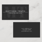 Moderner, mutiger, sehr dunkelgrauer Text Visitenkarte (Vorne/Hinten)