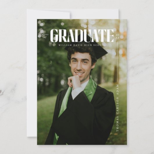 Moderner, mutiger Typografie-Abschluss Ankündigung (Vorderseite)