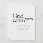 Moderner, mutiger Typografie-Abschluss Einladung (Rückseite)