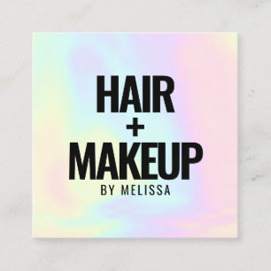 Moderner, mutiger typografischer Holografie-Einhor Quadratische Visitenkarte