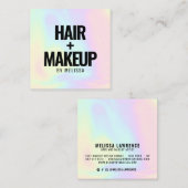 Moderner, mutiger typografischer Holografie-Einhor Quadratische Visitenkarte (Vorne/Hinten)