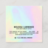 Moderner, mutiger typografischer Holografie-Einhor Quadratische Visitenkarte (Rückseite)