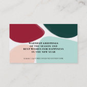Moderner, mutiger und fröhlicher Weihnachtswünsche Visitenkarte (Rückseite)