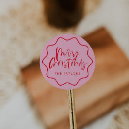 Moderner, mutiger Weihnachtsmann-Umschlag Aufklebe Runder Aufkleber