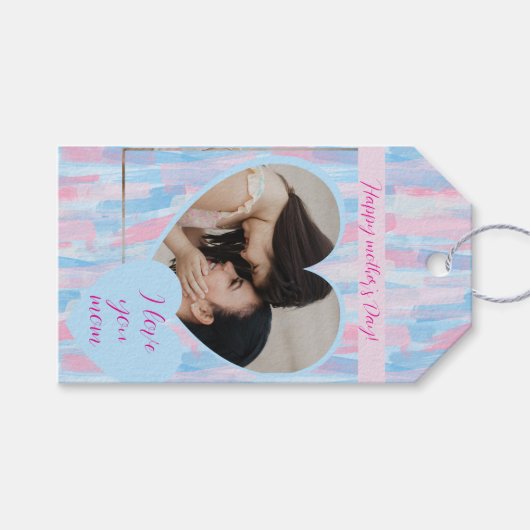 Moderner Muttertag Pastel Brushstroke Geschenkanhänger (Vorderseite (Horizontal))