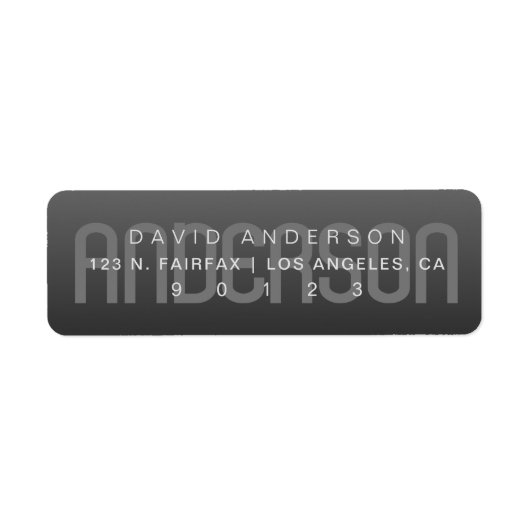 Moderner Nachname mit subtiler dunkelgrauer Farbe (Vorne)