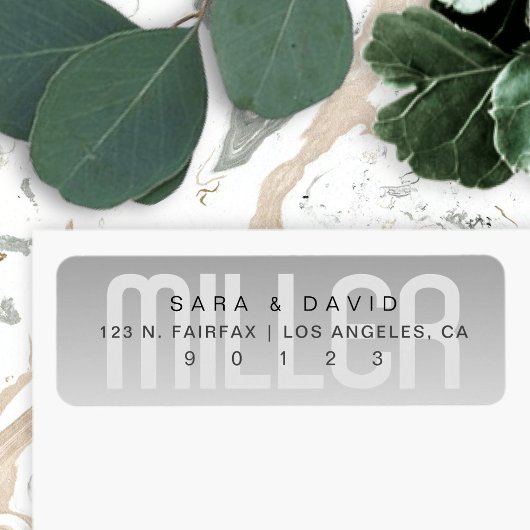 Moderner Nachname mit verblasstem Grau Ombre