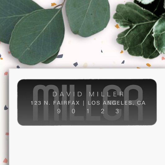 Moderner Nachname Subtil sehr dunkelgrau glänzend