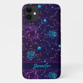 Moderner Nachthimmel mit Constellation Lila Blue Case-Mate iPhone Hülle (Rückseite)