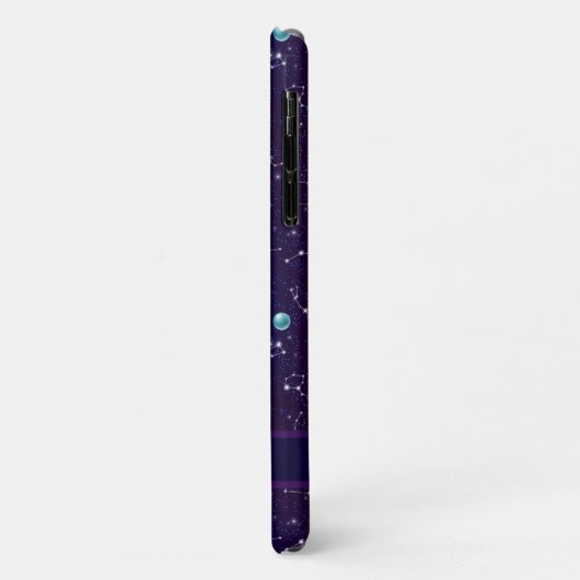 Moderner Nachthimmel mit Constellation Lila Blue Case-Mate iPhone Hülle (Hinten/Links)