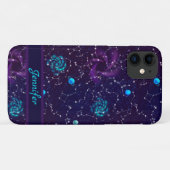 Moderner Nachthimmel mit Constellation Lila Blue Case-Mate iPhone Hülle (Rückseite (Horizontal))