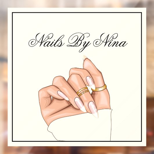 Moderner Nagelsalon Typografie Manikürisches Marke Fensteraufkleber