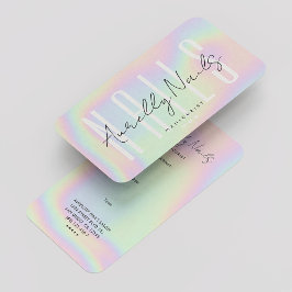 Moderner Nageltechniker Holograph Ernennung Visitenkarte