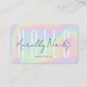 Moderner Nageltechniker Holograph Ernennung Visitenkarte (Vorderseite)