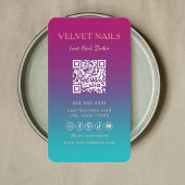 Moderner Nageltechniker-QR-Code Stylischer Manikür Visitenkarte