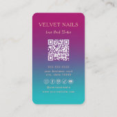 Moderner Nageltechniker-QR-Code Stylischer Manikür Visitenkarte (Rückseite)