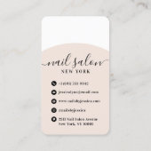 Moderner Nageltechniker stilvoller Script Schönhei Visitenkarte (Rückseite)