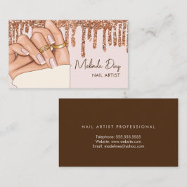 Moderner Nail Artist Designer Salon Imitate Glitze Visitenkarte