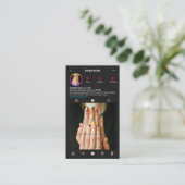 Moderner Nail Artist Salon Instagramm Black Visitenkarte (Stehend Vorderseite)