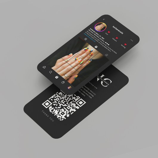 Moderner Nail Artist Salon Instagramm Black Visitenkarte