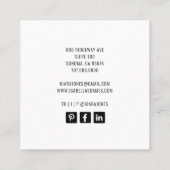 Moderner Nail Salon Foto Script Signature Square B Quadratische Visitenkarte (Rückseite)