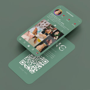 Moderner Nail Tech Beauty Salon Dusty Blue IG Visitenkarte