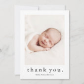 Moderner Name 2 Foto Baby Dankeskarte (Vorderseite)