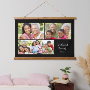Moderner Name 5 Fotocollage Wandteppich Mit Holzrahmen