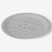 Moderner Name/Alter Pappteller (Schrägansicht)