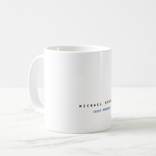 Moderner Name Beruflich Minimalistisch Schlicht Kaffeetasse (Vorderseite Links)