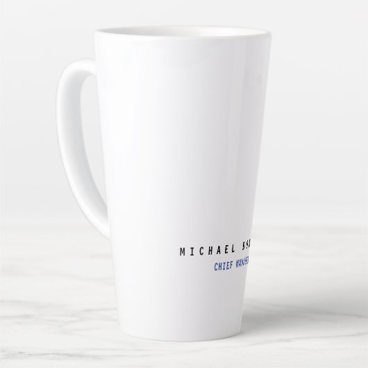Moderner Name Beruflich Minimalistisch Schlicht Milchtasse (Linke Ecke)