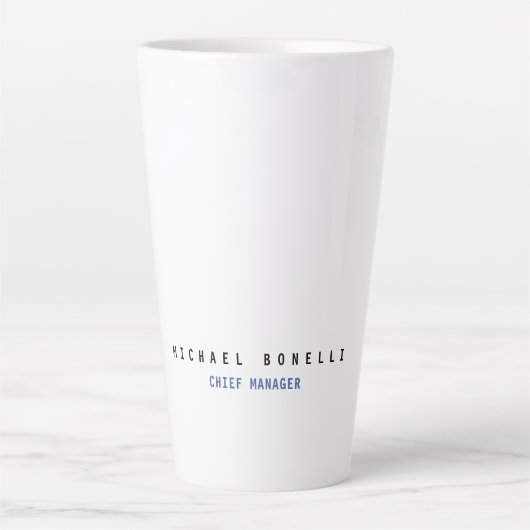 Moderner Name Beruflich Minimalistisch Schlicht Milchtasse (Vorderseite)