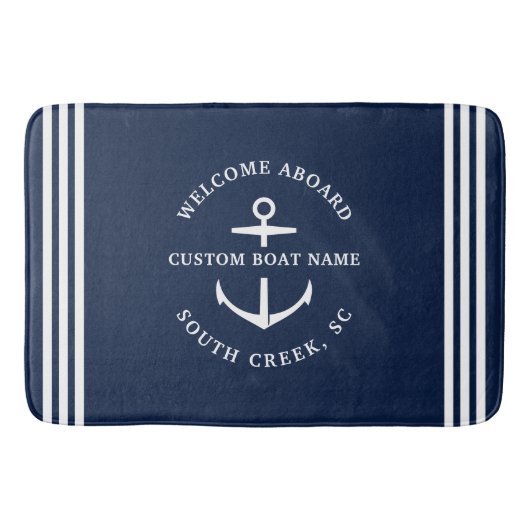 Moderner Name des benutzerdefinierten Schiffes Wil Badematte (Vorderseite)
