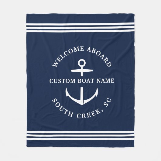 Moderner Name des benutzerdefinierten Schiffes Wil Fleecedecke (Vorderseite)