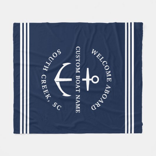 Moderner Name des benutzerdefinierten Schiffes Wil Fleecedecke (Vorderseite (Horizontal))