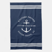Moderner Name des benutzerdefinierten Schiffes Wil Geschirrtuch (Vertikal)