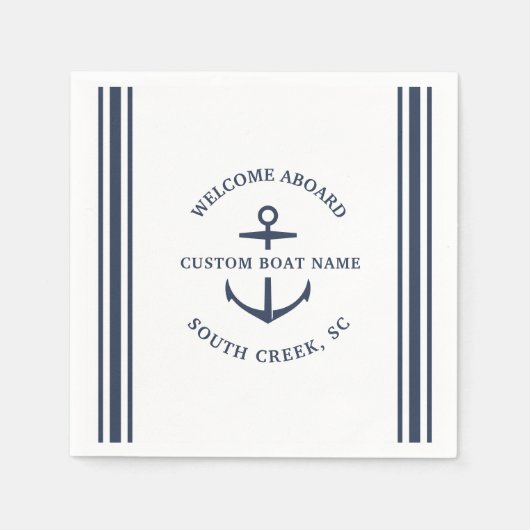 Moderner Name des benutzerdefinierten Schiffes Wil Serviette (Vorderseite)