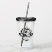 Moderner Name des Eigenheims Acryltrinkbecher (Rückseite)